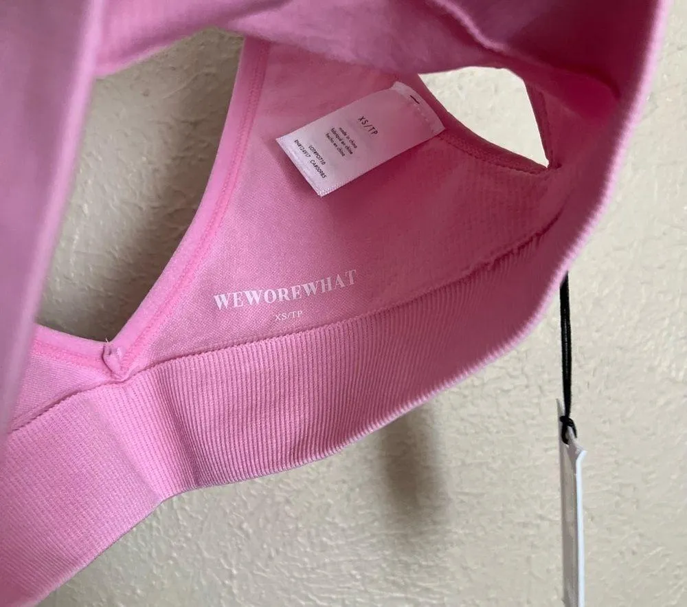NWT We Wore What Pink Lilac Unpadded Pullover V-Neck Bra Top XS - Image 4
