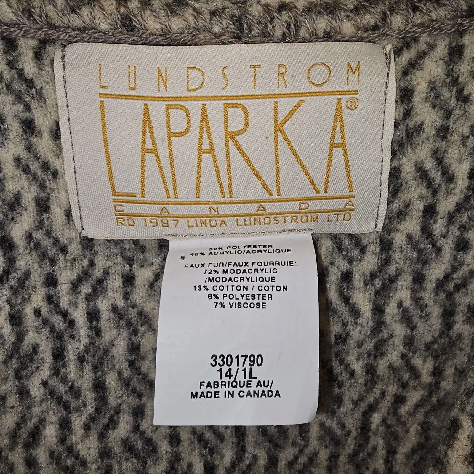 Vintage 1987 Womens Lundstrom Laparka Canada Faux Fur Trim‎ Parka Coat 14 1L - Image 7