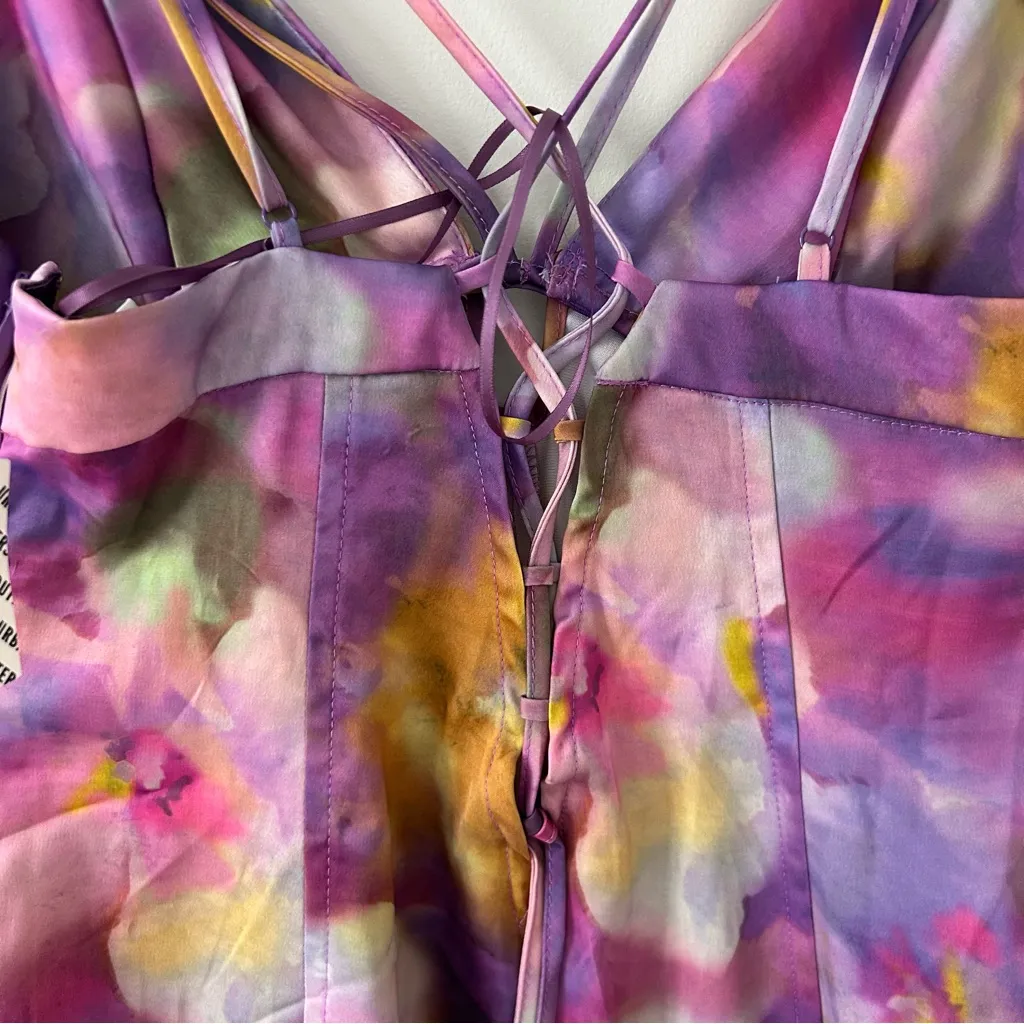 Urban Outfitters Purple Watercolor Sleeveless First Light Midi Slip Dress NWT M - Image 9