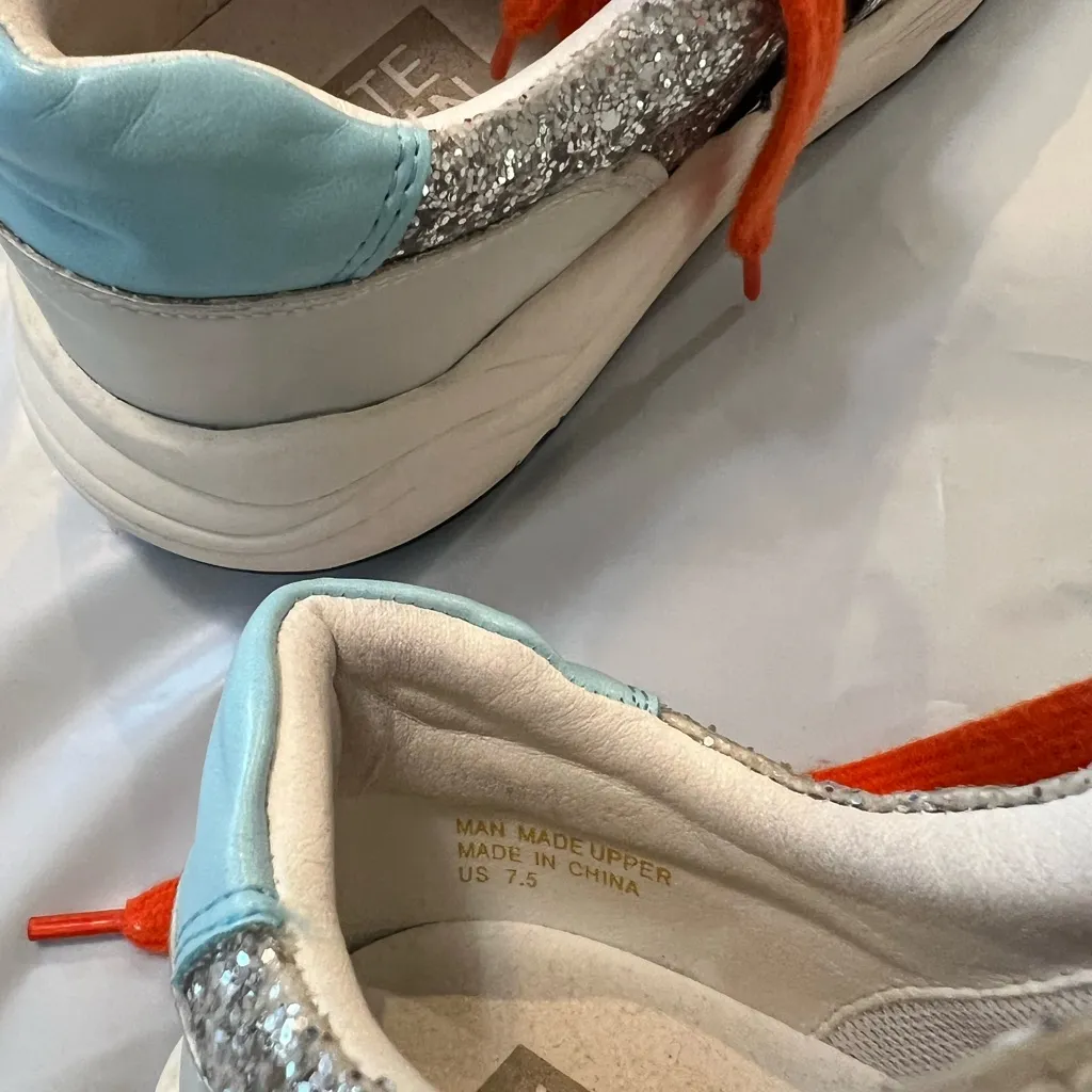 White Raven Sparkle Running Sole Sneakers Size 7.5 - Image 7