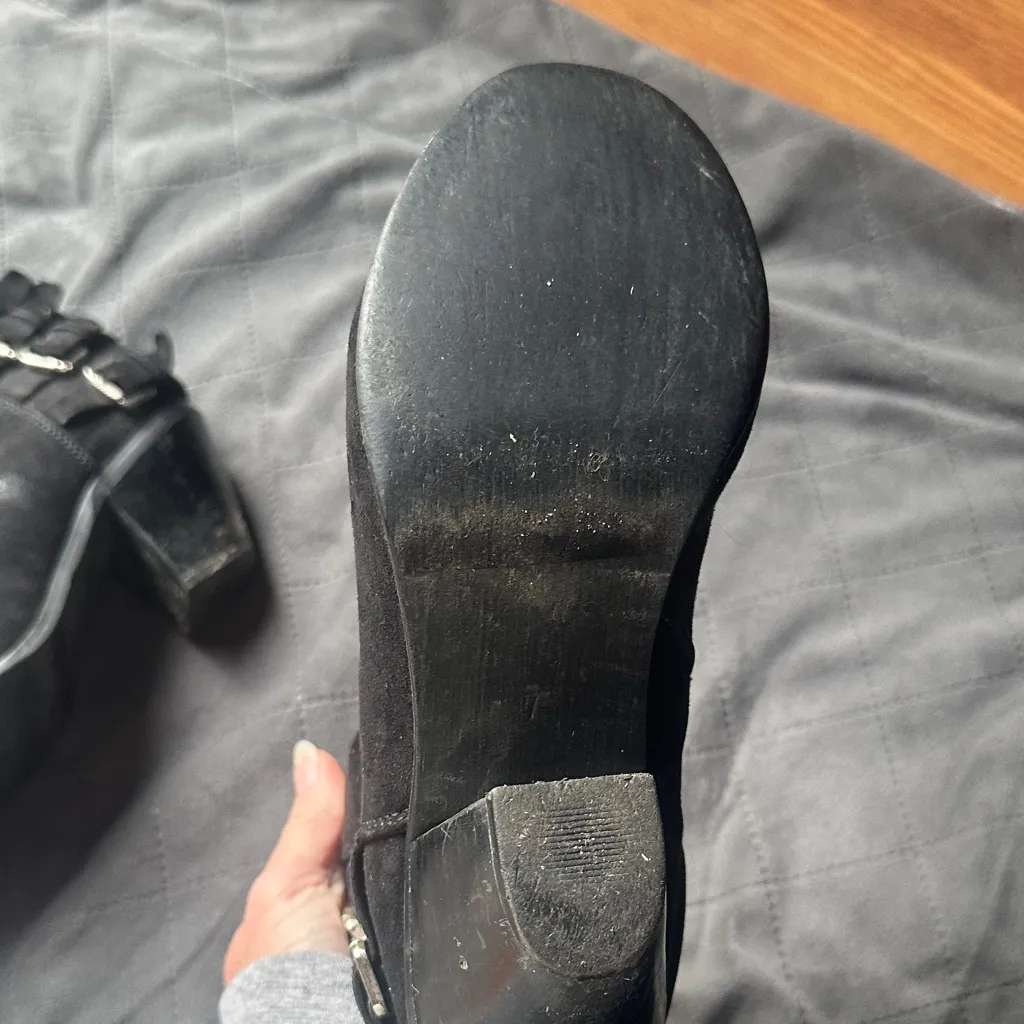 Cato Black Ankle Boots with Buckle Detail - Image 4