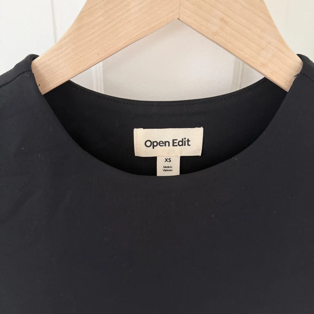Open Edit Smooth Edit Lite Cap Sleeve T-Shirt Black Size Extra Small XS - Image 5