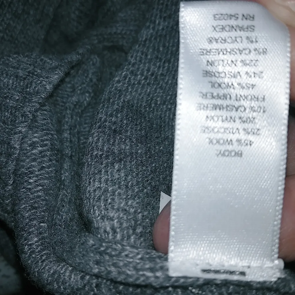 Banana Republic L Luxury Cashmere Blend Ribbed Pullover Turtleneck Sweater Gray - Image 11