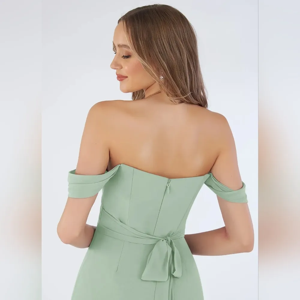 NWT  JORETTAA-Line Sweetheart Neckline Chiffon Floor-Length Color Agave A2 - Image 6