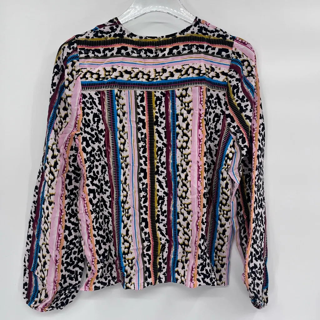 Marie Oliver will  Phoebe Blouse Peasant Top Long‎ Sleeve Colorful Size small - Image 3