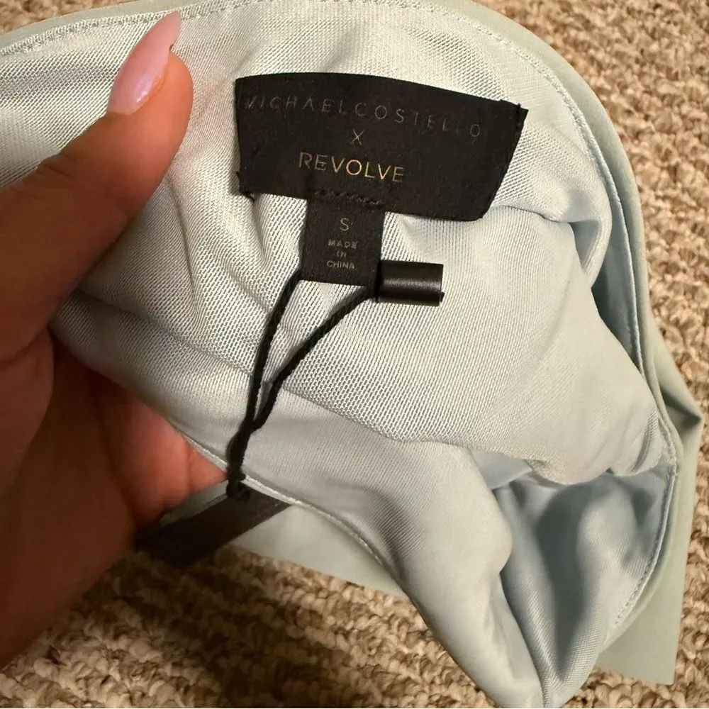 NWT Michael Costello x REVOLVE Ava Dress One Shoulder in Ice Blue- Size Small - Image 7