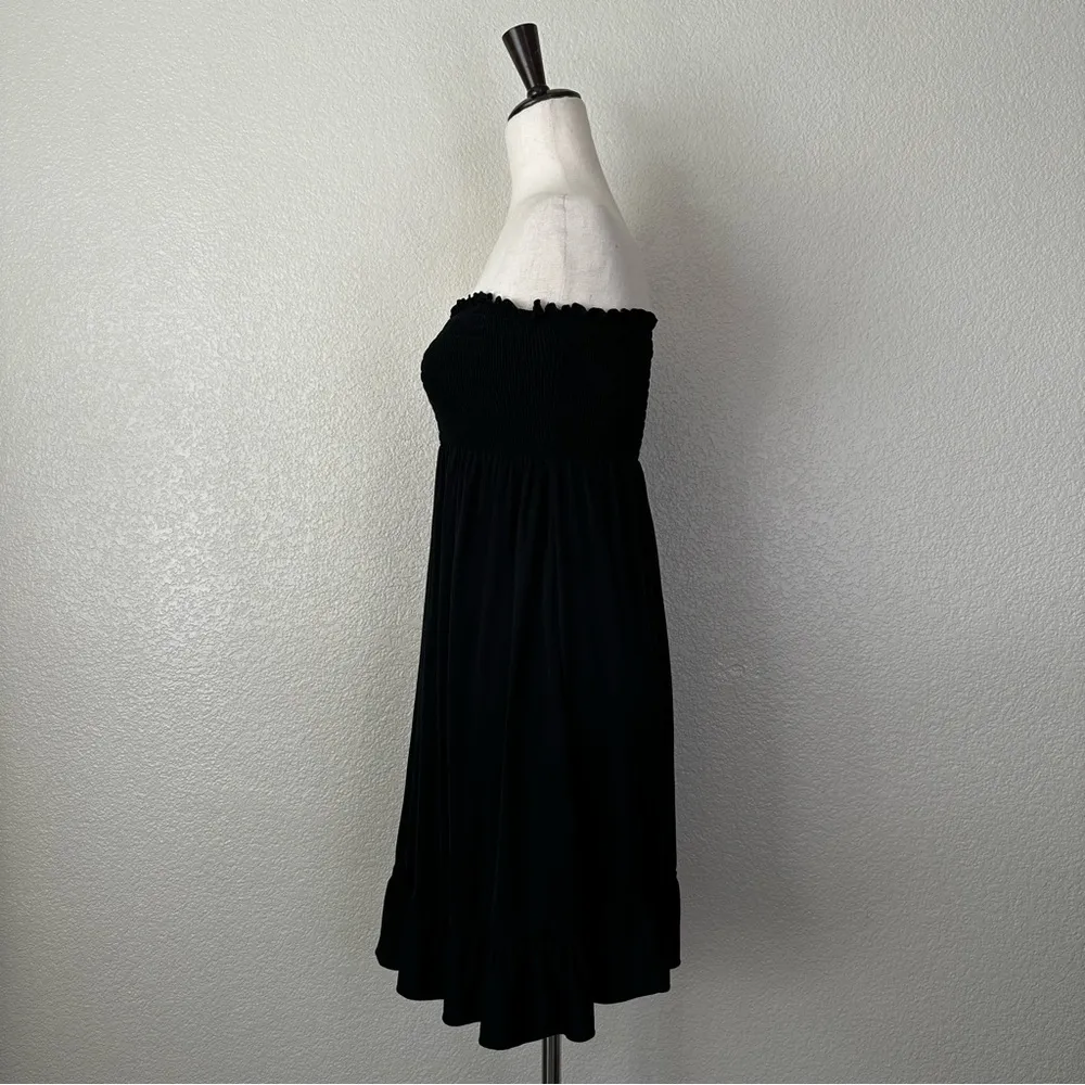 Juicy Couture Y2K Black Smocked Swim Cover Up Mini Dress, Size SP - Image 4