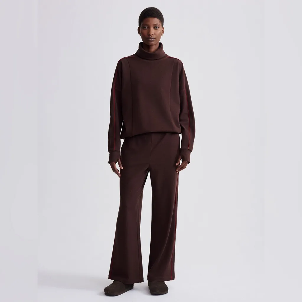 Varley Ariana High Neck Midlayer Red Chocolate Marl/ Red Dahlia size XS - Image 4