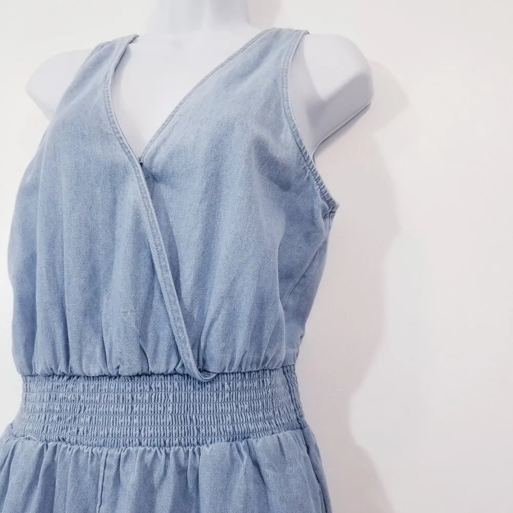 AEO American Eagles Chambray Denim Ruffle Romper - Image 5