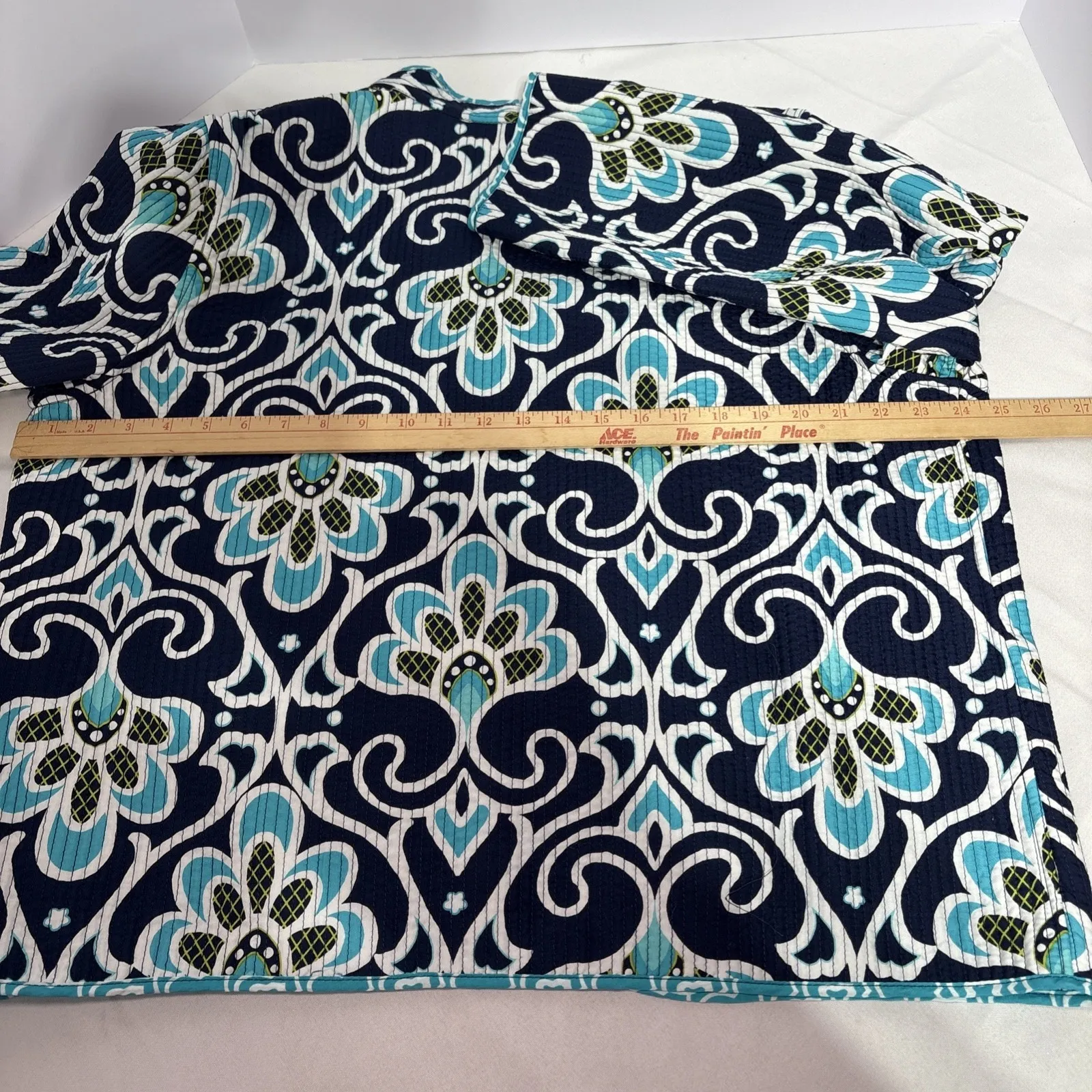 ALFRED DUNNER Open Front Quilted Reverisible Light Weight Jacket Sz 14 Blue - Image 5