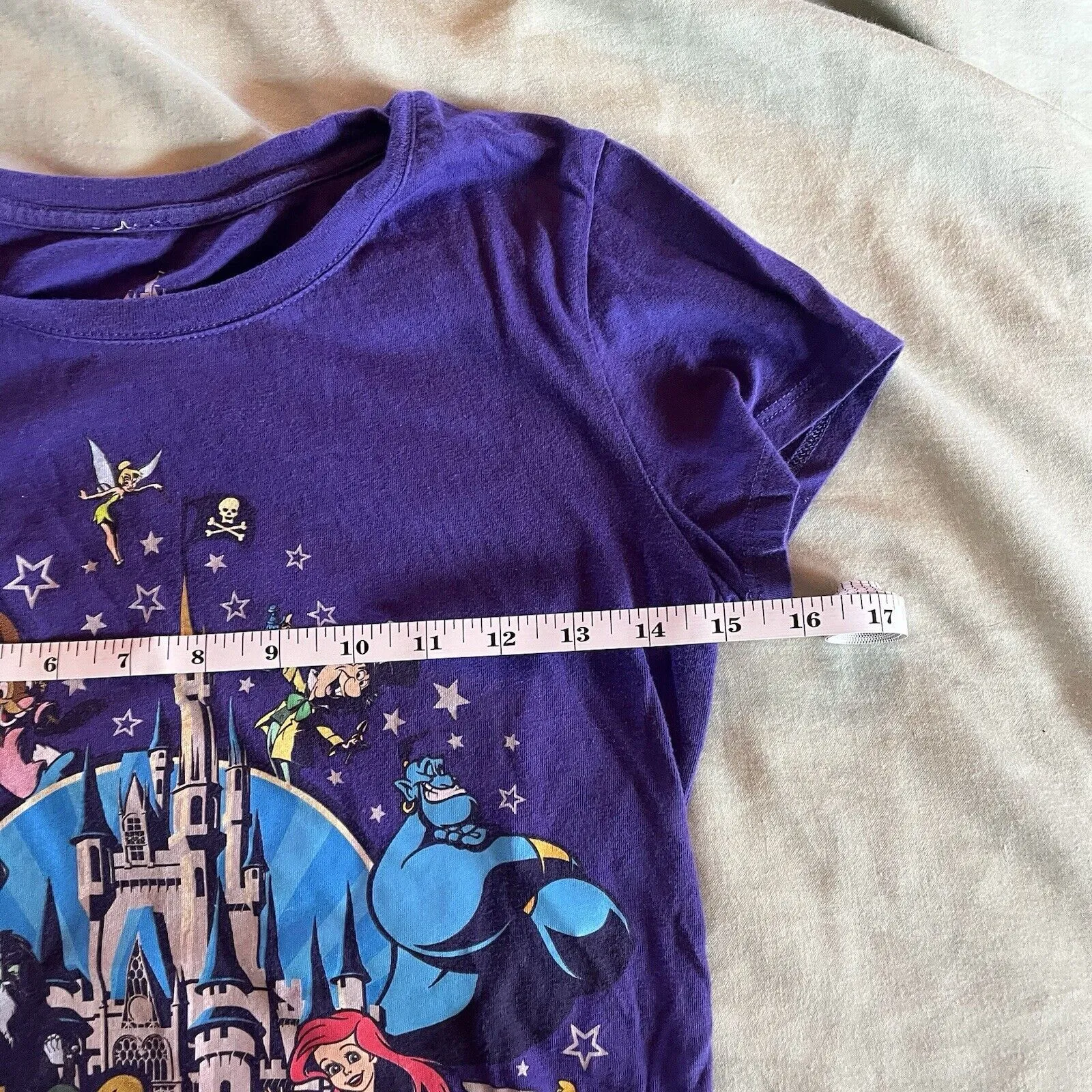Disney Parks - The Magic Kingdom - Purple T-Shirt - Ladies Cut - Sz Small EUC - Image 2