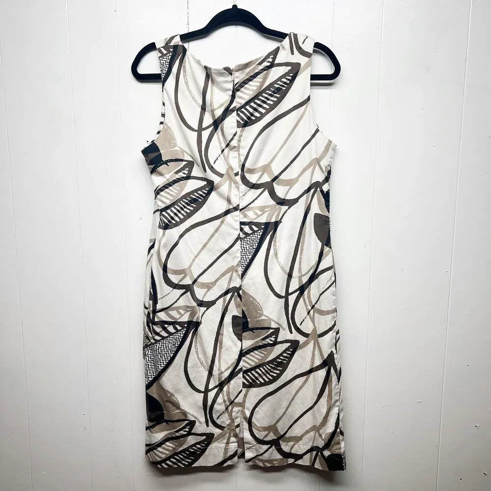 Giorgio Valenti Womens Dress Medium Midi Cotton Stretch Party Cocktail Old Money Brown - Image 6