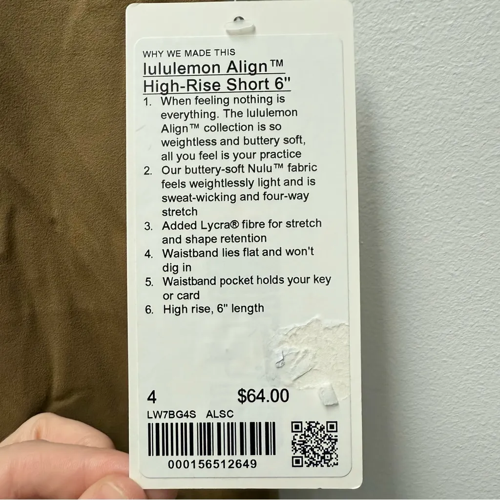 NWT Lululemon Align High-Rise Short 6", Allspice Tan | Size 4 - Image 6