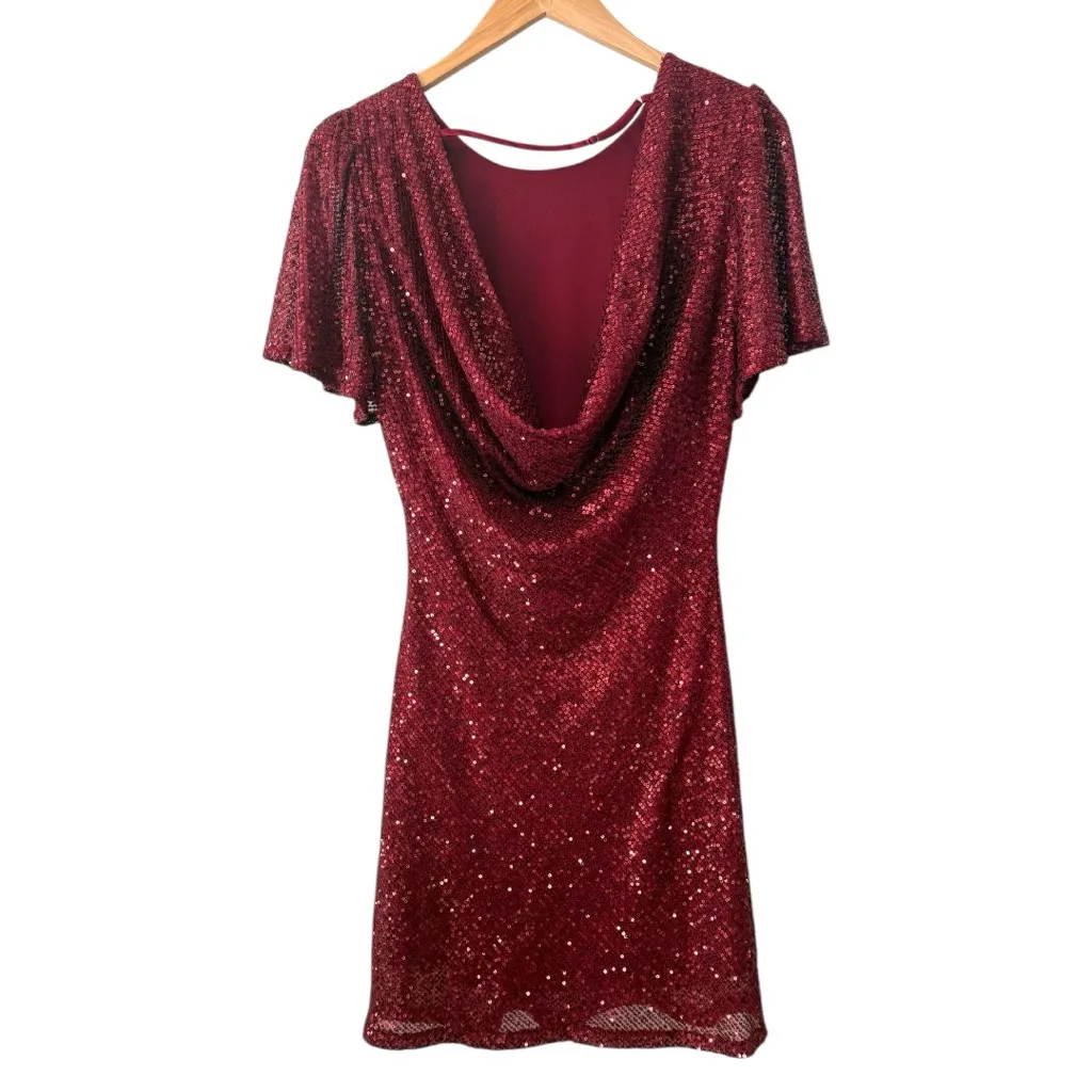 NEW ASTR the Label Sequin Mini Dress Size XS Sparkle Party Gala Sequin - Image 4