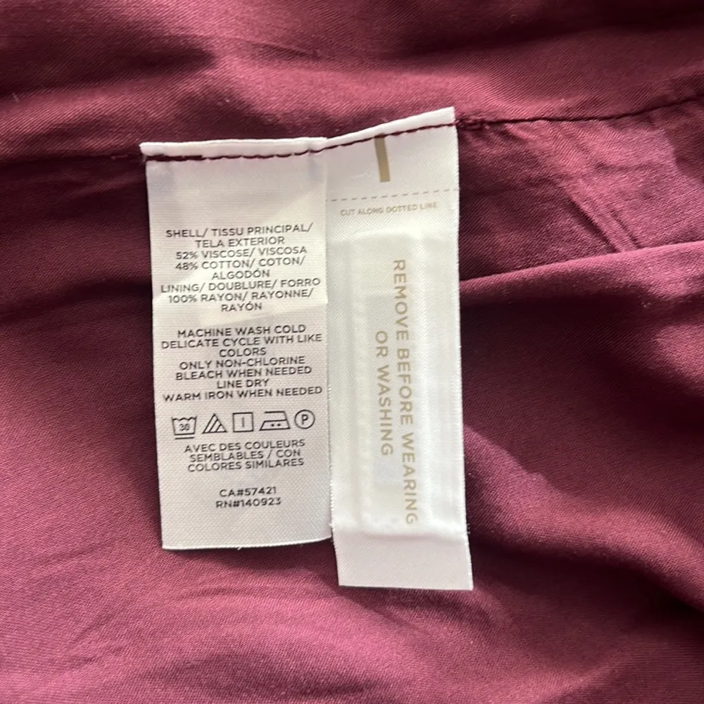 LOFT Pleated Button Drop Waist Dress - Image 5