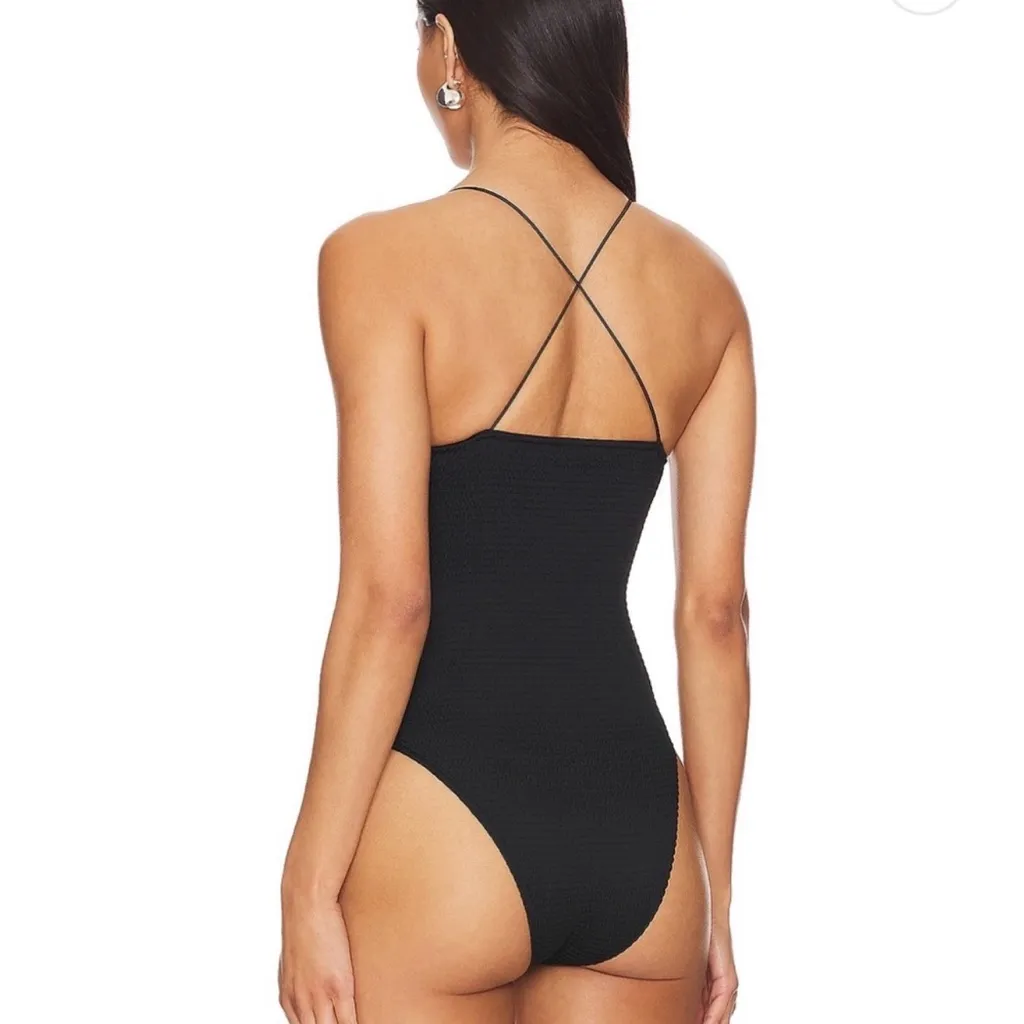 AllSaints Tilly Shirred Black Bodysuit Size 2 - Image 2