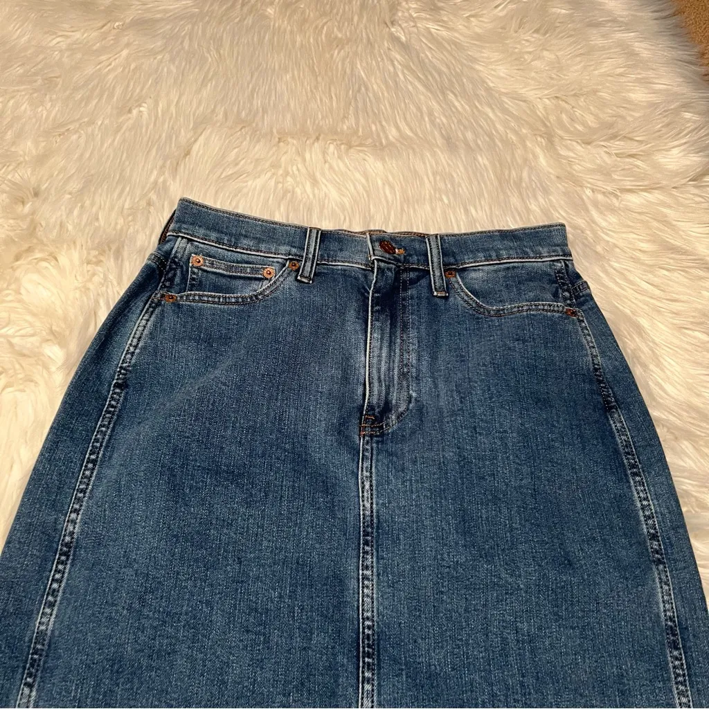 J. Crew Factory Denim Midi Skirt in Cape Blue Wash 2 - Image 5