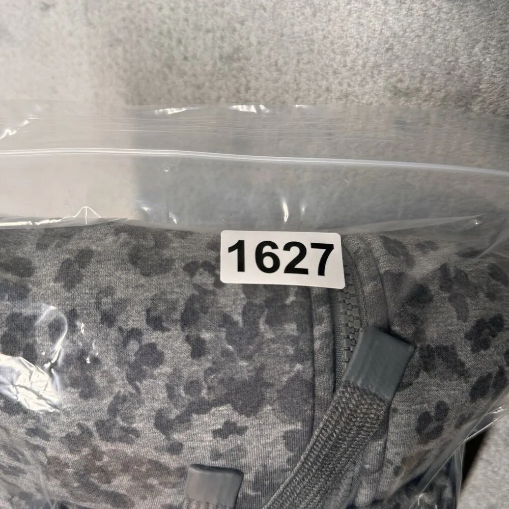 Athleta Sweatshirt Womens Large Gray Heather Libra Triumph Printed Hoodie Casual - Image 11