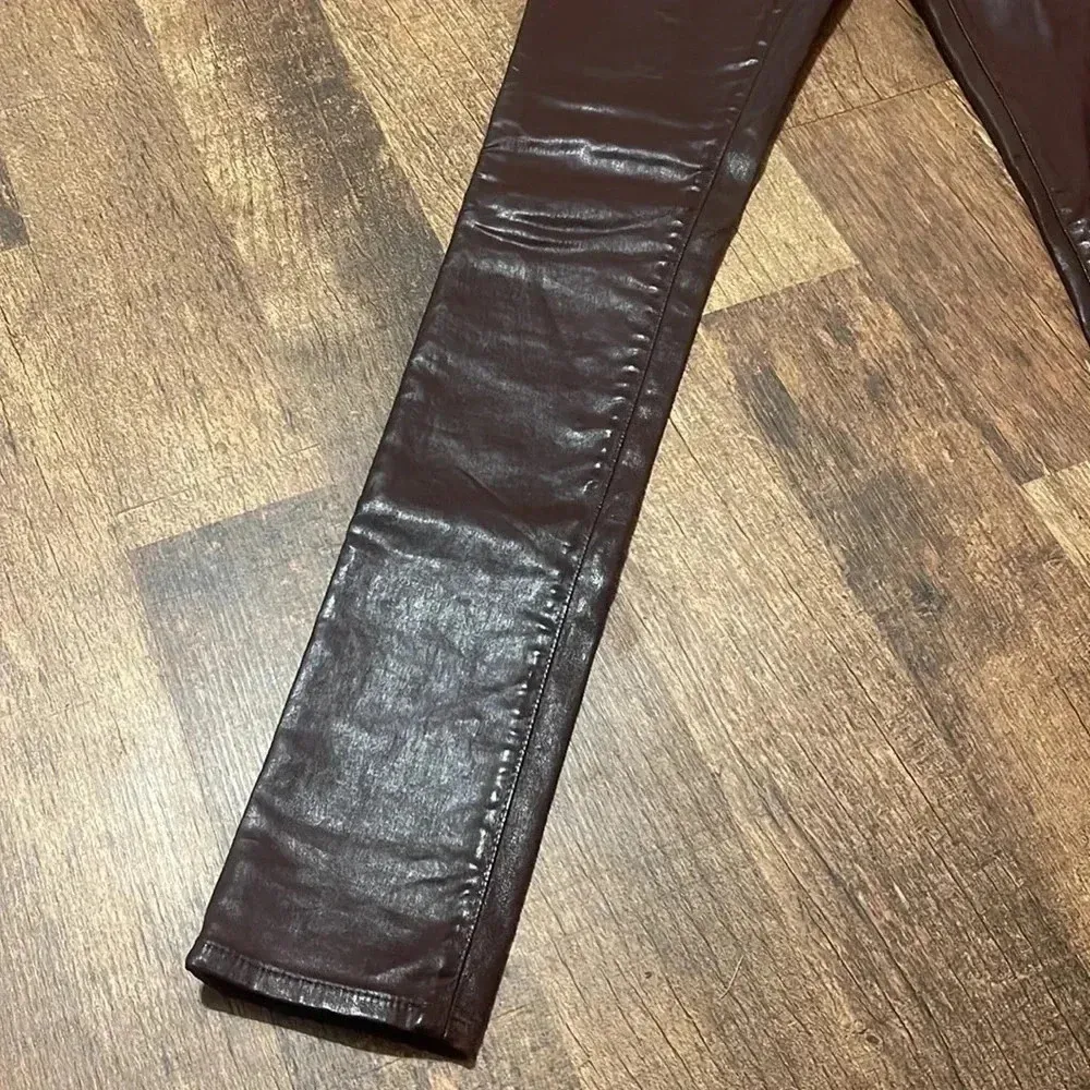 VINTAGE AG Adriano Goldschmied burgundy leather “the legging” super skinny - Image 2