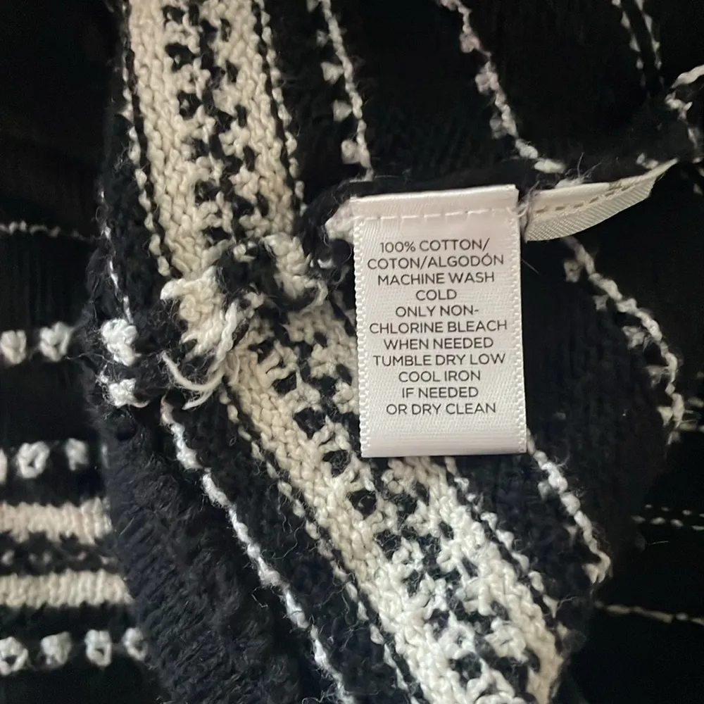 ANN TAYLOR LOFT Black and White 3/4 Sleeve Cardigan Size Small - Image 6