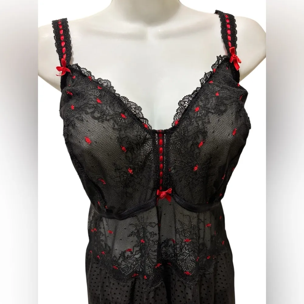 Cacique Sexy Sheer Babydoll Nightie Sz 22/24 Plus Fairy Whimsygoth Coquette - Image 2