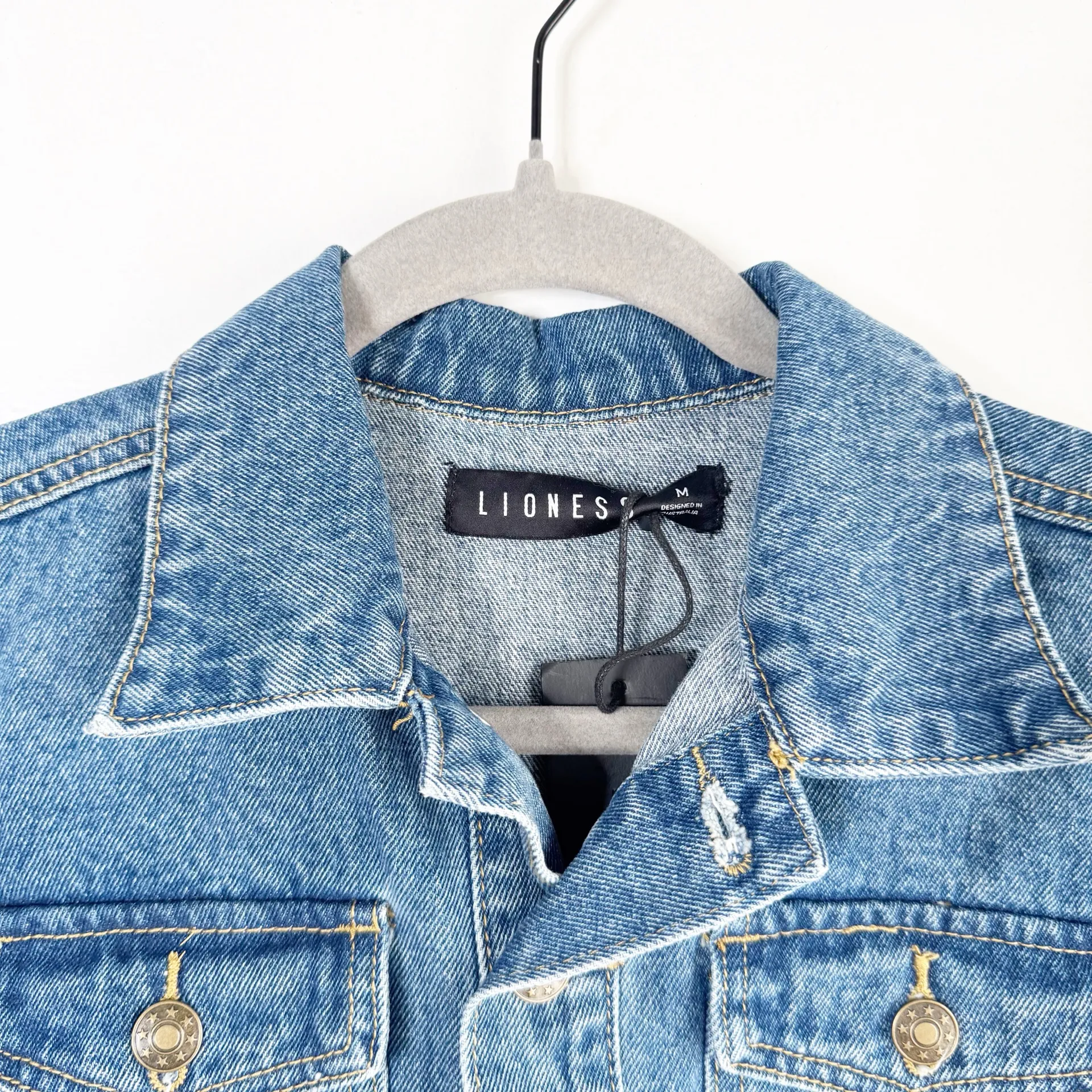 Lioness Denim U Know What’s Up Romper Micro Shorts Streetwear Baddie NEW Medium - Image 2