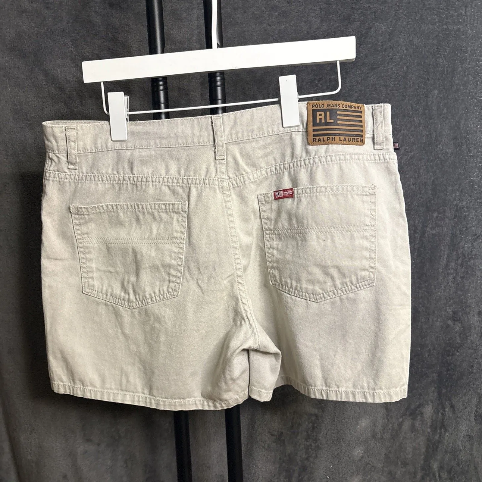 VTG Polo Jeans Ralph Lauren Khaki Shorts Womens 14 Pockets 90s Chino Sport - Image 5