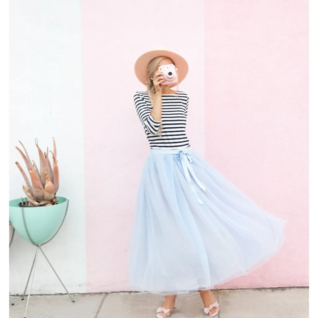 NWT J.Crew Tulle Ball Skirt in Blue Sheer Mesh Pleated Ribbon Belt A-line 6 - Image 6