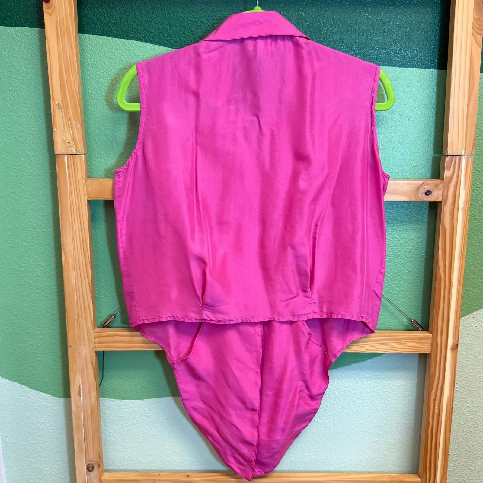 Brannan Street San Francisco Silk Ruffle Tie‎ Front Sleeveless Top Pink Size M - Image 2