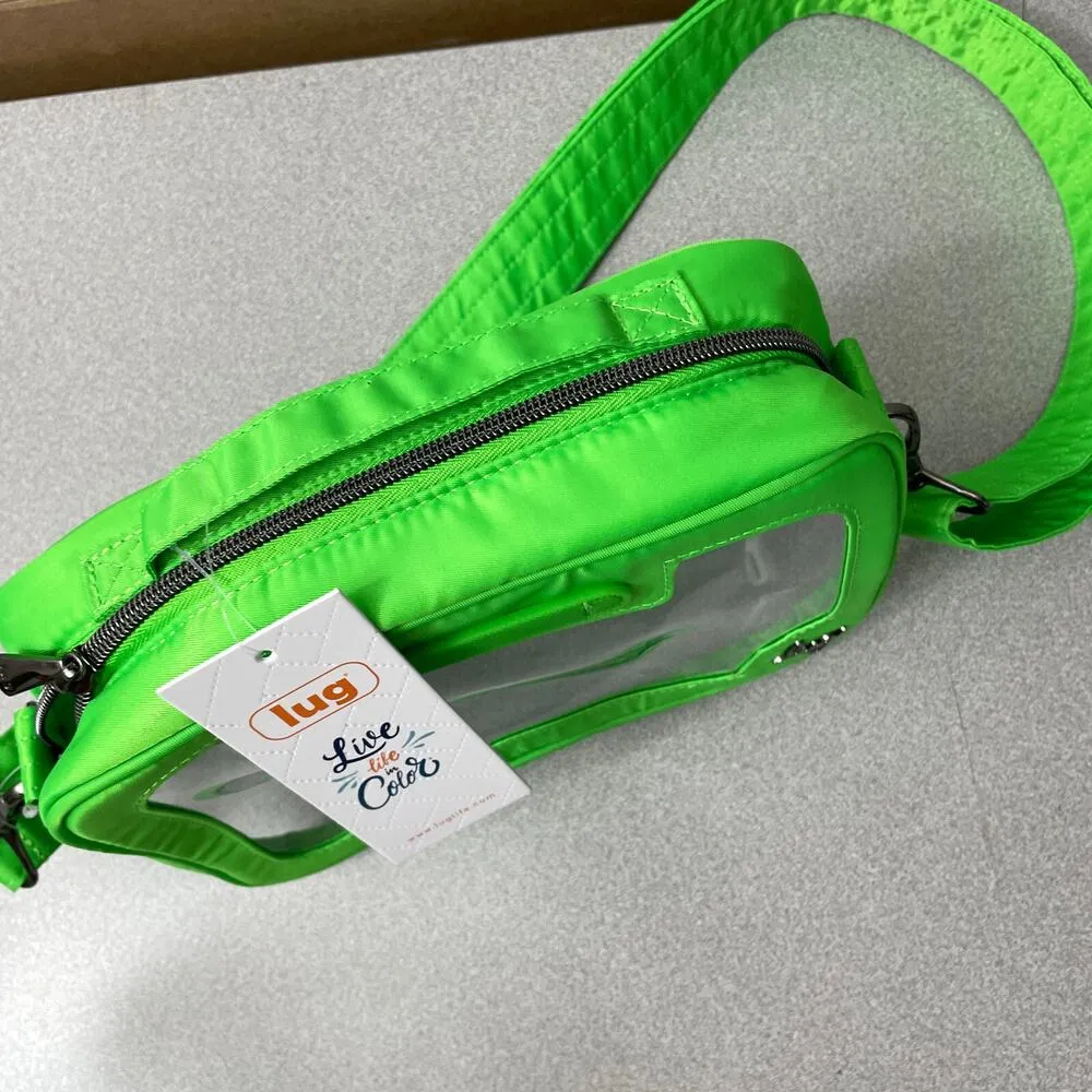 Lug Carriage Stadium Bag Lime Green See Thru Crossbody Adjustable Strap NWT - Image 6