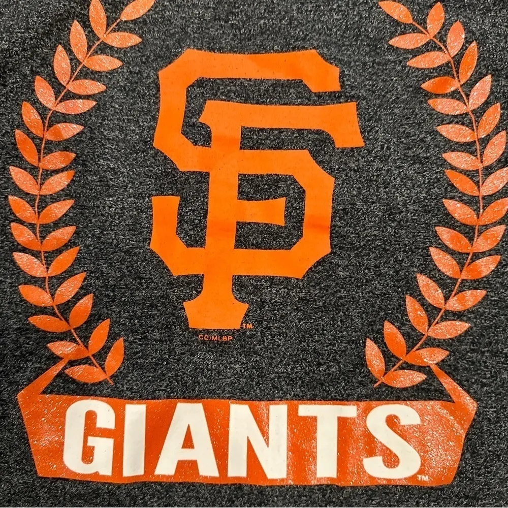MLB San Francisco SF Giants Women's Size Large Gray Tank Top Glitter Genuine MLB - Image 4
