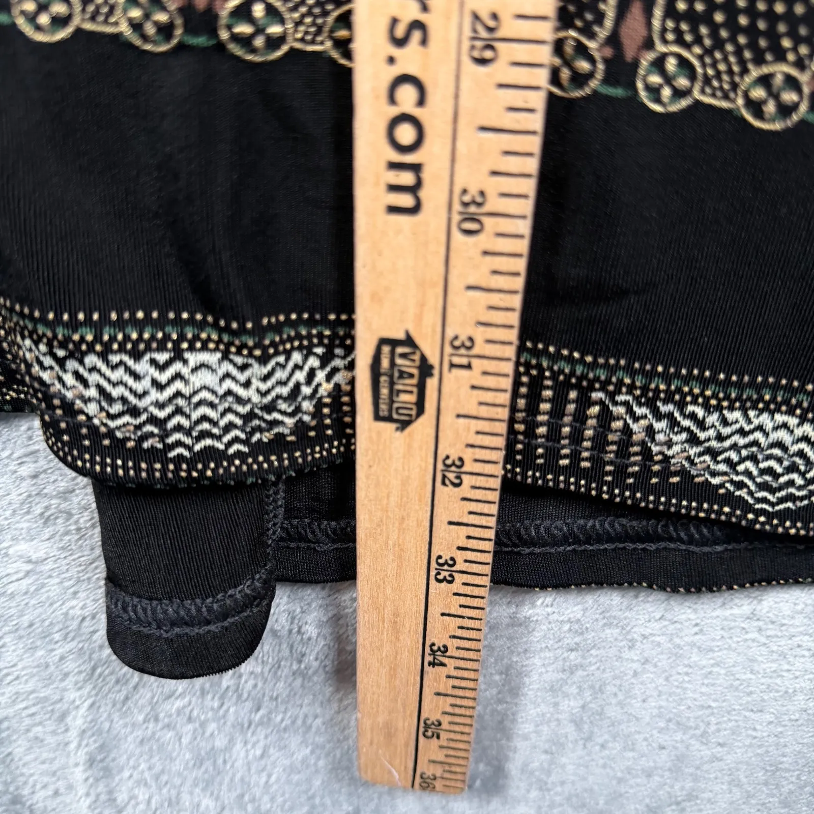 LS Collections Sunu Cardigan Small Open Front Floral Leaf Nature Print Slinky Black - Image 9