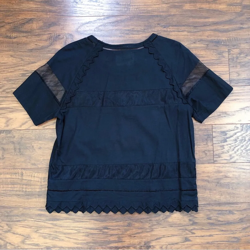 Designers Remix • Lay Top black popover blouse embroidered cotton net Size undefined - Image 10