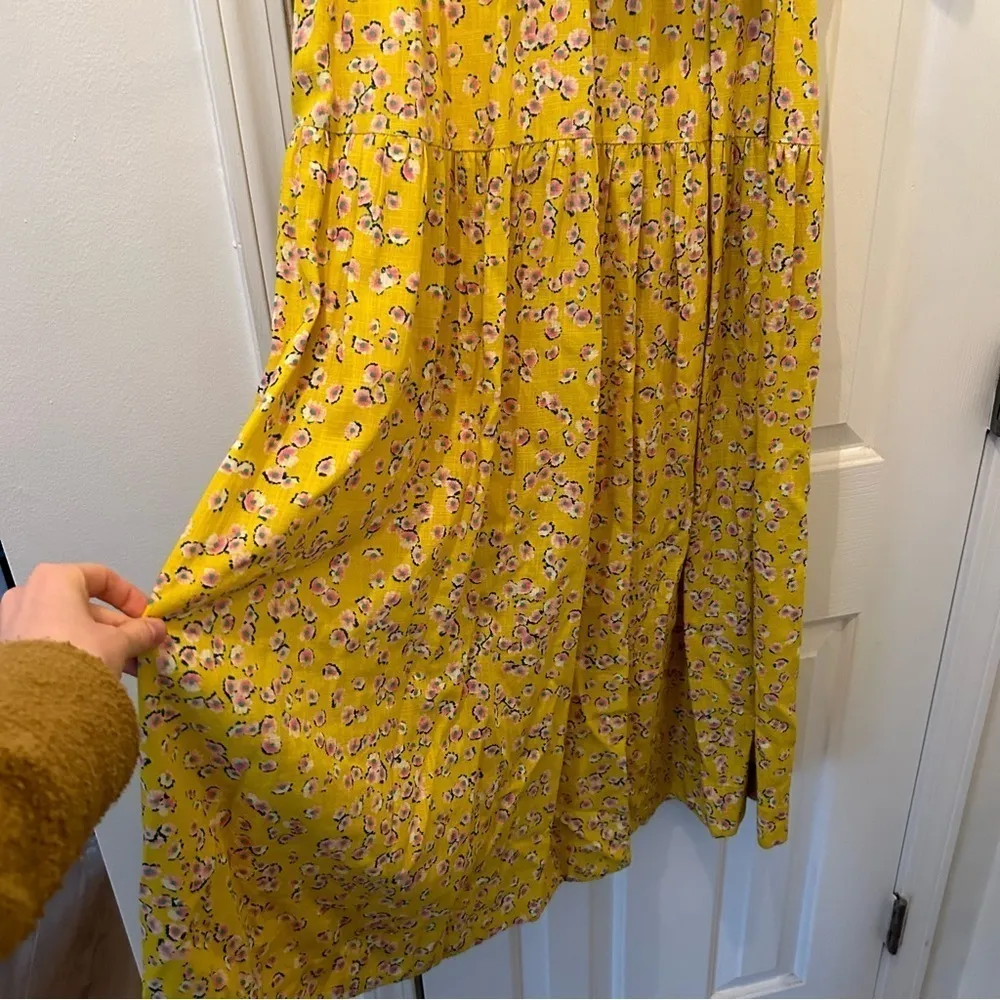 Nicholas Cecile Floral Midi Belt Dress Yellow Size 6 - Image 9