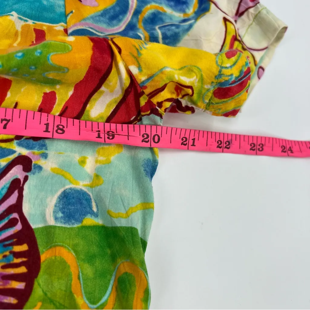 JAMS WORLD Hattie V Neck Dress Creatures of the Sea Hawaiian Fish Vintage Large - Image 5