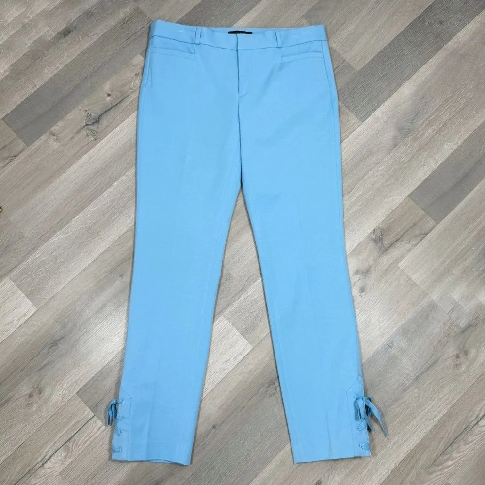 Banana Republic Lace Up Ankle Sloan Crop Pants Sky Blue 8 Long - Image 5