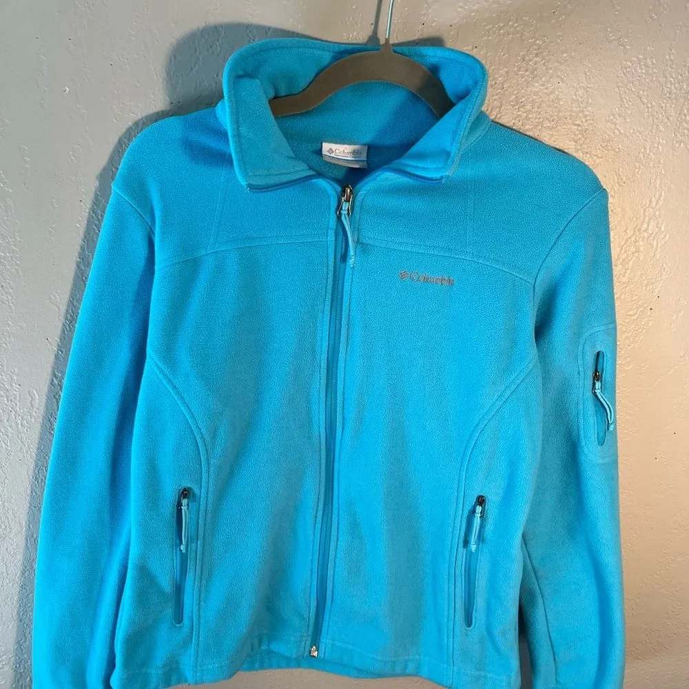 Columbia Vintage Y2K Women's Ski Jacket Bright Blue SZ S Full Zip-Up Cozy Preppy - Image 3