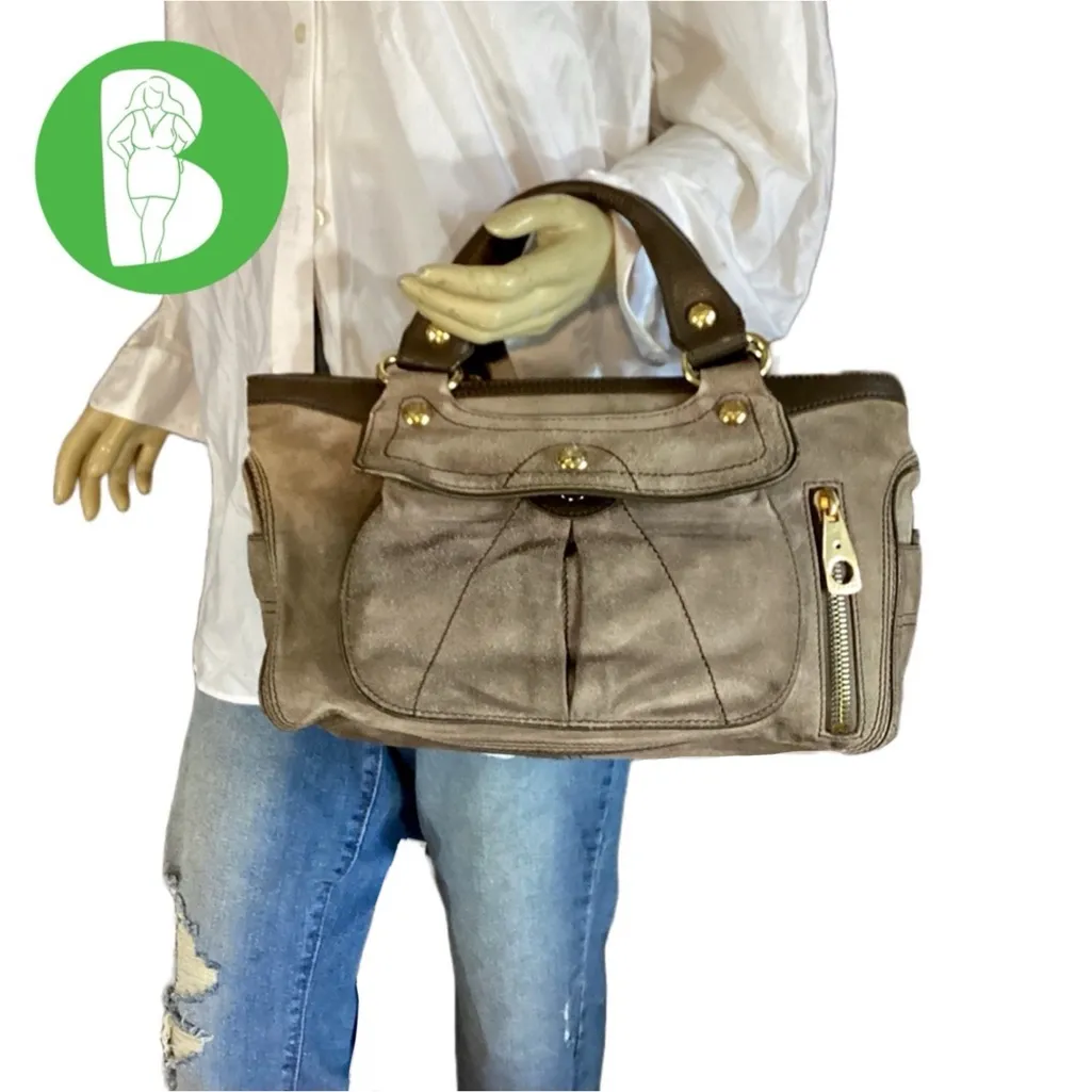 CELINE DISTRESSED SUEDE BROWN/MOCHA "BOOGIE" BAG WITH DUST BAG AND ORIGINAL TAGS - Image 2