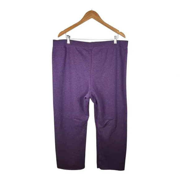 Hanes EcoSmart Fleece Sweatpants Open Bottom Legs Violet Purple Women Size 2XL‎ - Image 5