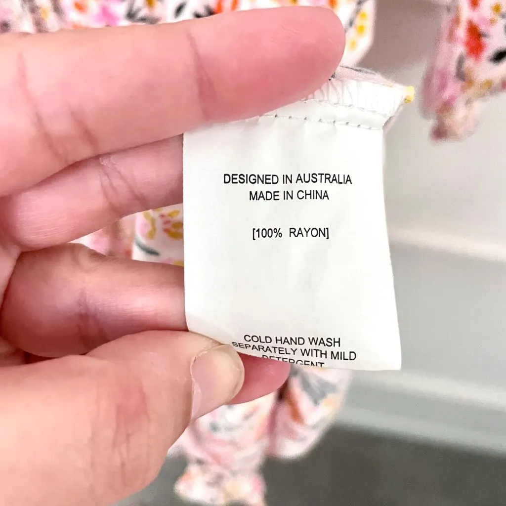 Petal + Pup Kealan Dress Pink Ditsy Floral Long Sleeve Mini Size US 4 - Image 4