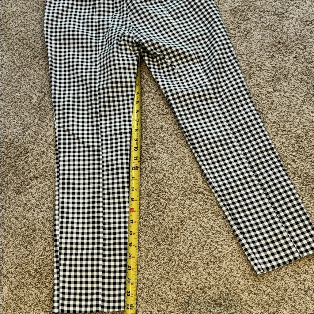 Adrianna Papell Gingham Ankle Pants – Black/White, Pockets Size 6 - Image 8