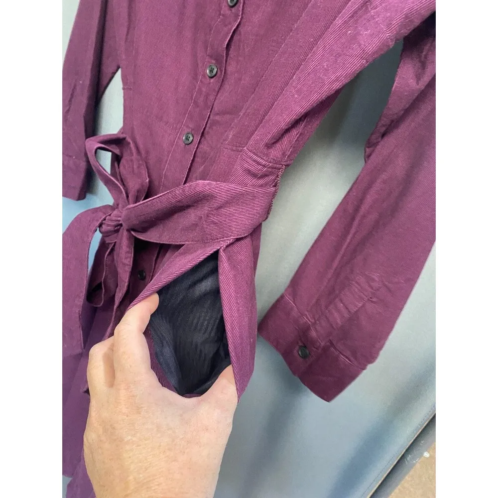 Talbots Shirt Dress Womens Petites 12P Purple Long Sleeve Collar 100% Cotton B64 - Image 8