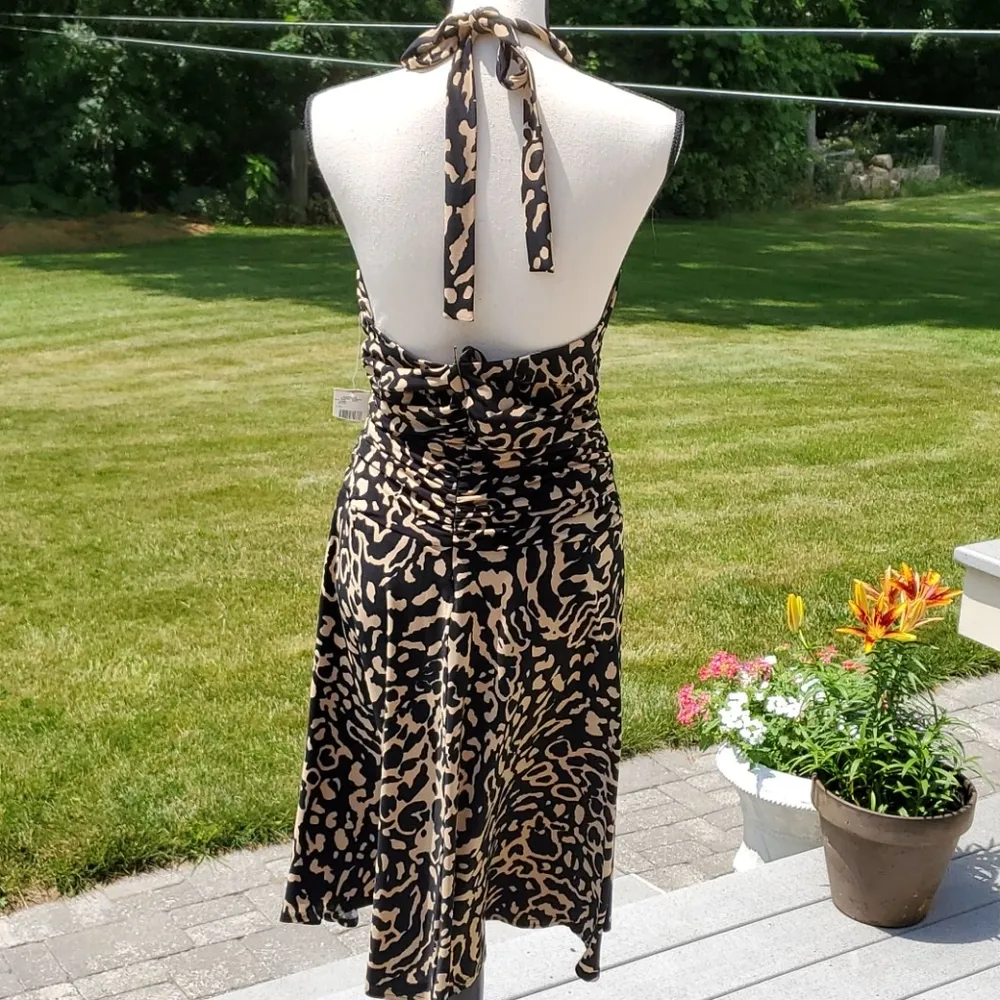 NWT Jones New York Animal Print Sleeveless Halter Dress | Jones V-Neck  Dress - Image 5