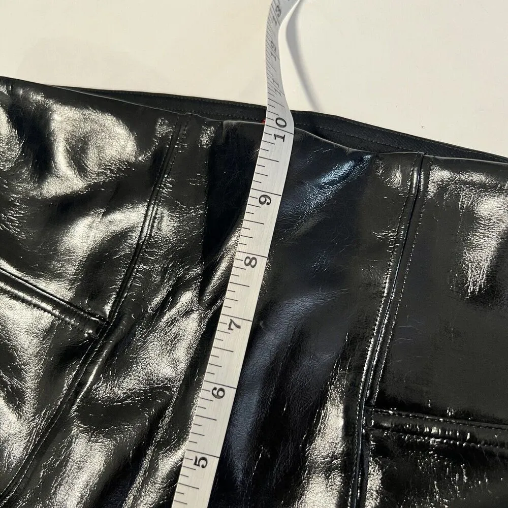 Spanx Sz S Faux Patent Leather Leggings in Classic Black - Image 9
