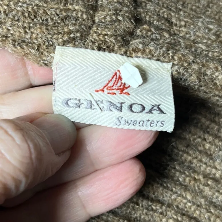 Alpaca Wool Blend Drape Cardigan Cozy Shawl Collar Open Front (M) Brown Size M - Image 5