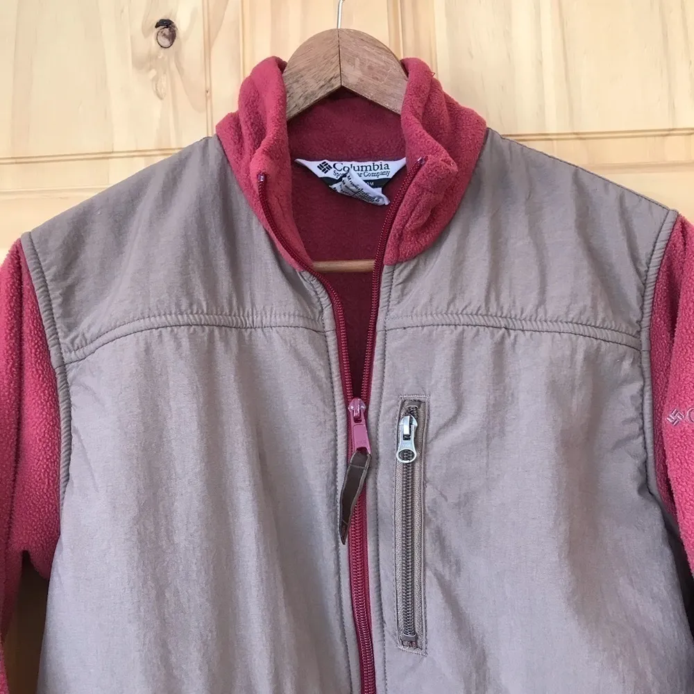 Columbia color block full zip fleece jacket Women’s size medium - Image 4