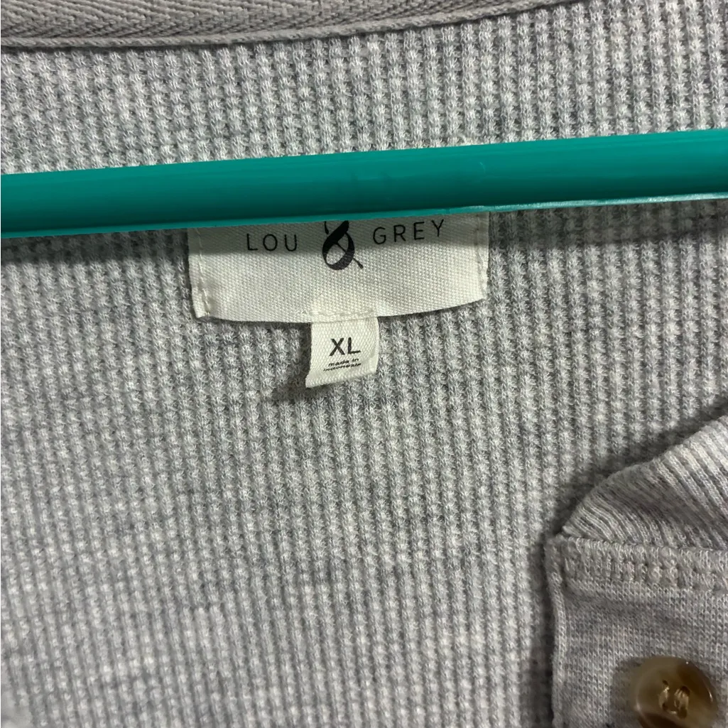 Lou & Grey Light Gray Henley Sweatshirt - Image 3