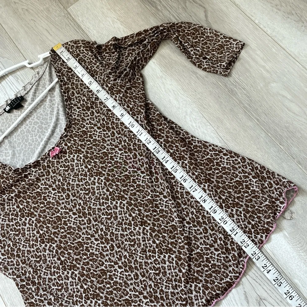 Carole Little Top leopard animal print intimates womens Brown (large) y2k - Image 5