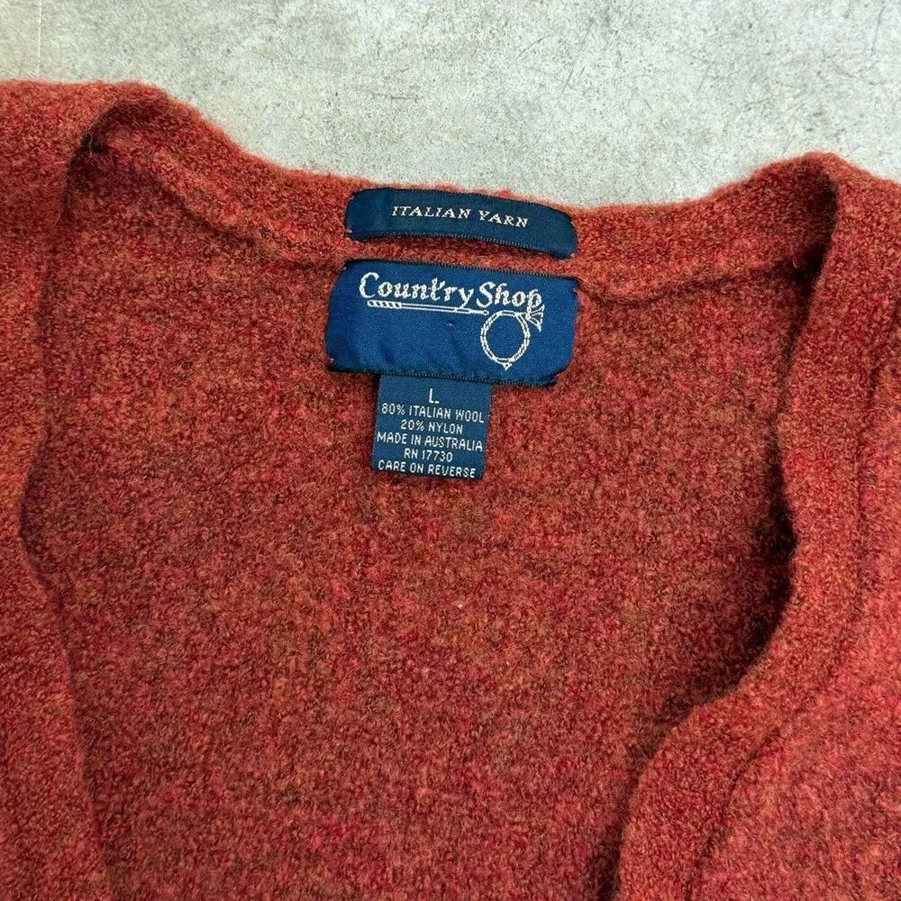 Vintage y2k Italian wool knit boho cardigan - Image 3