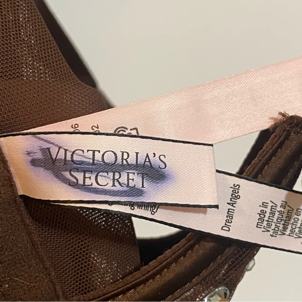 VICTORIAS SECRET DREAM ANGELS 32DD SHINE STRAP OPEN CUP SHIMMER BRA TOP Sheer - Image 5